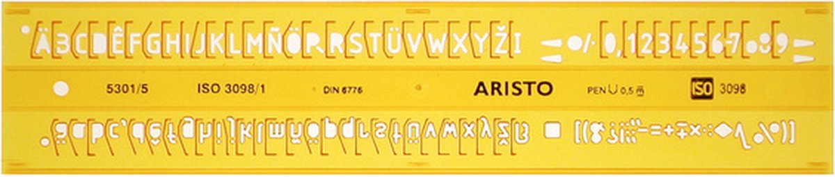 Modèle de lettre Aristo - dimensions 180x40mm - hauteur lettre 5mm - profil en h - orange transparent - ar-5301 5