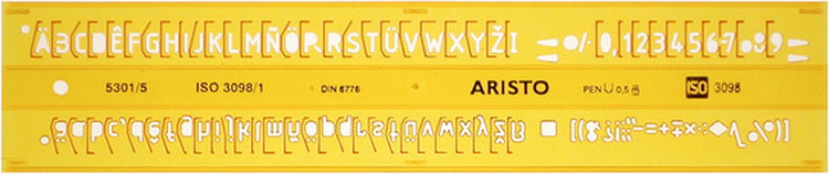 Modèle de lettre Aristo - dimensions 180x40mm - hauteur lettre 5mm - profil en h - orange transparent - ar-5301 5
