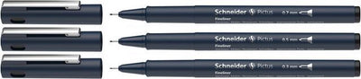 Schneider instruments d'écriture schneider fineliner - pictus - noir - 3 largeurs de trait - s-197593