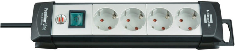Brennerstuhl multiprise premium-line 4 prises noir gris clair 1,8m h05vv-f 3g1.5