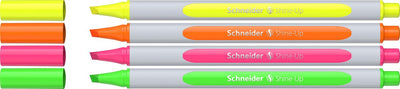 Instruments d'écriture Schneider marqueur de texte surligneur Schneider - brillant - étui 4 pièces - couleurs assorties - s-112094