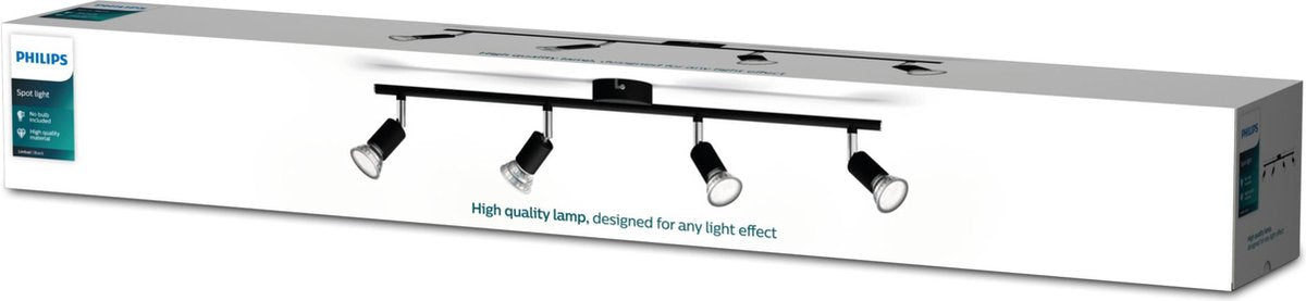 Philips LED Philips Limali Spot en saillie - 4 lumières - noir