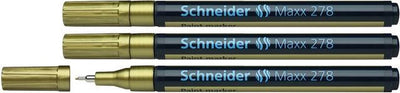Instruments d'écriture Schneider marqueur peinture Schneider - maxx 278 - 0,8 mm - or - 3 pièces - s-127853-3
