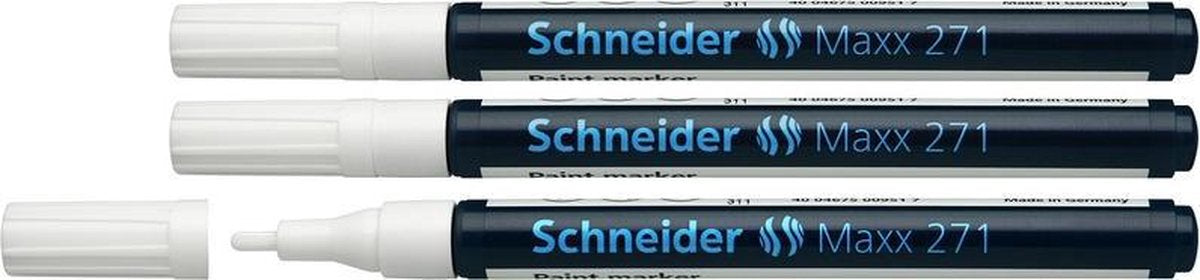 Instruments d'écriture Schneider marqueur peinture Schneider - maxx 271 - 1-2 mm - blanc - 3 pièces - s-127149-3