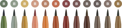 Stylo à dessin Faber-castell - stylo d'artiste Pitt - terre - 12 pièces - fc-267422