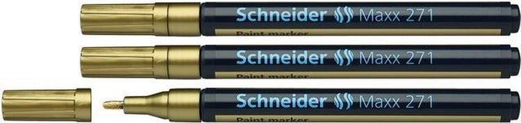 Instruments d'écriture Schneider marqueur peinture Schneider - maxx 271 - 1-2 mm - or - 3 pièces - s-127153-3