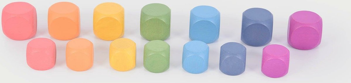 Cubes en bois arc-en-ciel Tickit ®