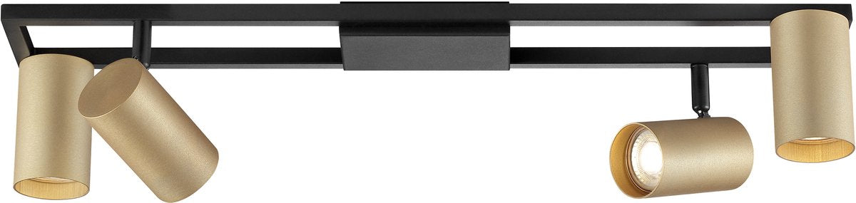 Brilliant Salor - plafonnier - gu10 4x5w - 350lm - 3000k - dimmable - or noir