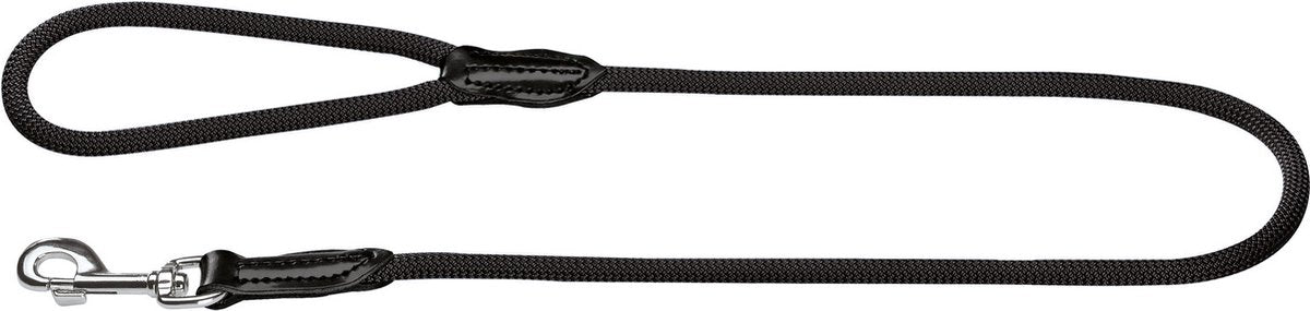 Hunter laisse de course freestyle nylon rond noir - laisse pour chien - 110x1 cm