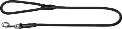 Hunter laisse de course freestyle nylon rond noir - laisse pour chien - 110x1 cm