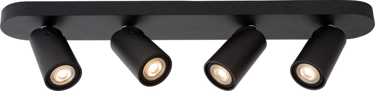 Lucide xyrus - spot de plafond (plafonnier) - led dim to warm - gu10 - 4x5w 2200k 3000k - noir