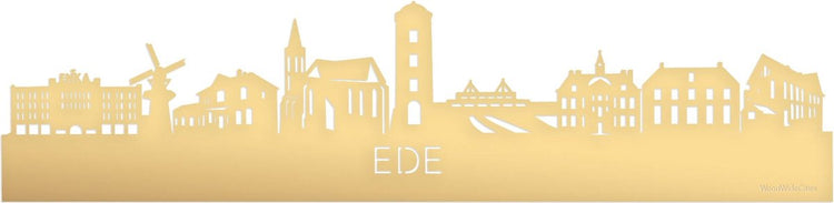 Brandless sans marque skyline ede or métallisé - 80 cm - décoration d'intérieur design - décoration murale avec éclairage LED - woodwidecities