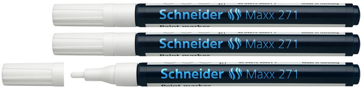 Instruments d'écriture Schneider marqueur peinture Schneider - maxx 271 - 1-2 mm - blanc - 3 pièces - s-127149-3