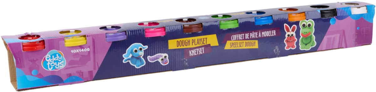 Eddy Toys ensemble de jeu d'argile enfants - ensemble d'argile 10x140g - jouets en pâte à modeler - ensemble d'artisanat avec de l'argile - argile de jeu pour enfants - ensemble d'argile à modeler