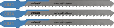Wolfcraft - lames de scie sauteuse en acier jusqu'à 6 mm - 3 pièces - Lame de scie sauteuse HSS avec arbre en T - 8024000