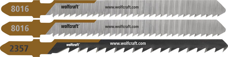 Wolfcraft - lames de scie sauteuse pour terrasse - 3 pièces - pour des coupes fines droites et courbes dans les terrasses, bois dur wpc - 2357000