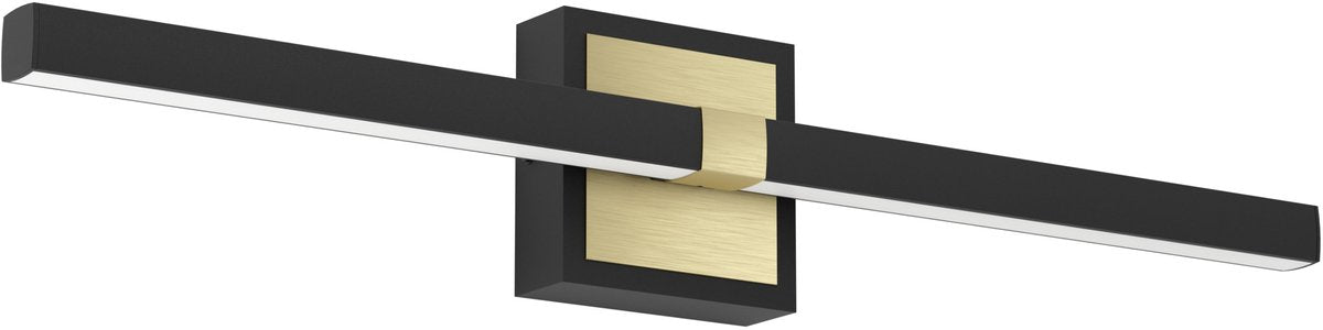 Applique Eglo peguera - LED - 60 cm - or noir - salle de bain - lampe miroir