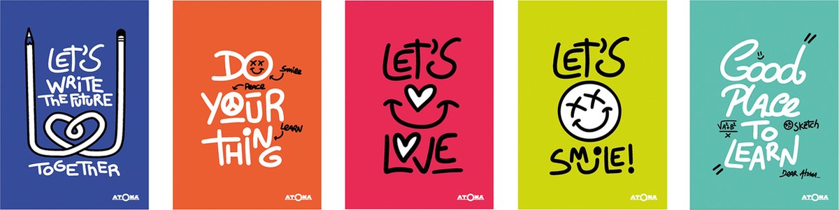 Atoma writings notebook, ft a4, 144 pages, commercial à carreaux 10 pièces