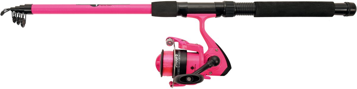 Albatros - tele combo rose - moulinet canne à lancer télescopique - 210 cm - rose avec ligne en nylon