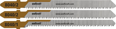 Wolfcraft - lames de scie sauteuse pour stratifiés - 3 pièces - lame de scie sauteuse pour coupes fines droites et courbes - 8040000