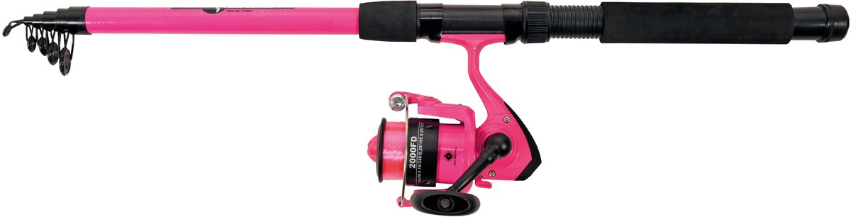 Albatros - tele combo rose - moulinet canne casting télescopique - 240cm - rose