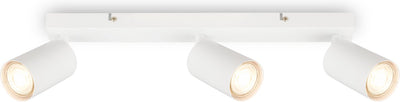 Briloner tib - spots de plafond avec 3 points lumineux - spots avec culot gu10 - barre rotative - inclinable - spots en saillie - 44 cm
