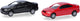 Herpa opel coupé, noir rouge (mini kit 2 pcs.)