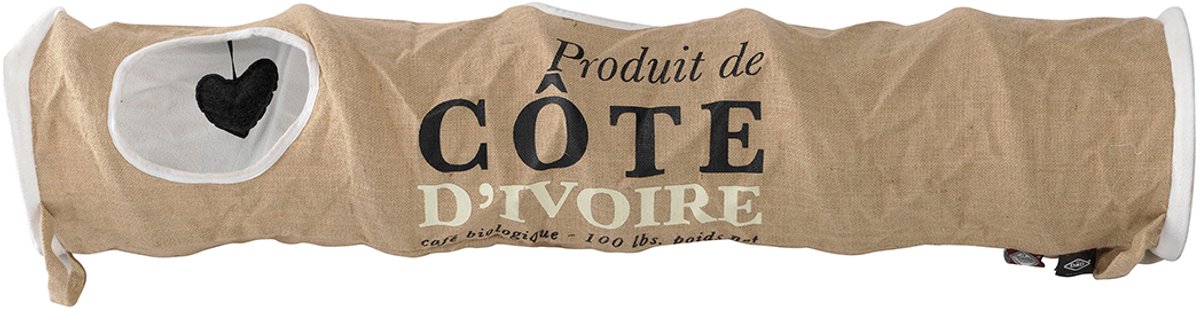 D D Cat Tunnel Code d'Ivoire 25x120 cm brun et blanc 434 436448