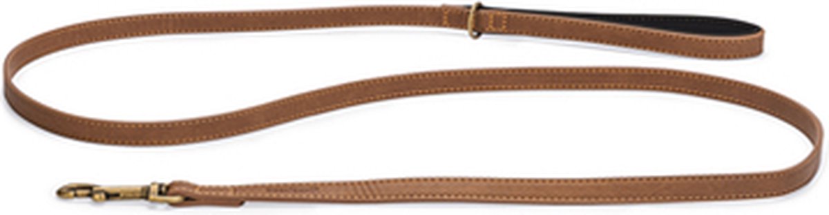 Beeztees balacron hache - laisse pour chien - cuir artificiel - marron - 180x1,5 cm