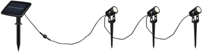 Rl vis ta lumière réalité obidos - spot - noir mat - incl. 3x SMD 0,5 W - capteur crépusculaire - connexion USB - luminosité réglable - rechargeable - énergie solaire - 4000k - solaire hybride - rechargeable - éclairage extérieur - ip44