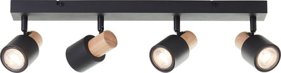 Brilliant pini - spot de plafond faisceau - gu10 max 4x10w - bois noir