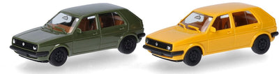 Herpa vw golf ii 4d., vert jaune (mini kit 2 pcs.)