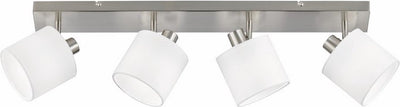 Rl live your light reality tommy - spot en saillie - nickel mat - excl. 4x e14 - abat-jour blanc