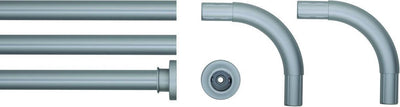 Sealskin seallux - kit de tringle à rideau de douche - tringle à rideau de douche 3x - pièce de couplage 2x - aluminium mat
