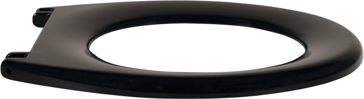 Abattant de toilettes Plieger Kadett - abattant de toilettes de forme universelle - duroplastique - noir - sans couvercle - montage en plastique