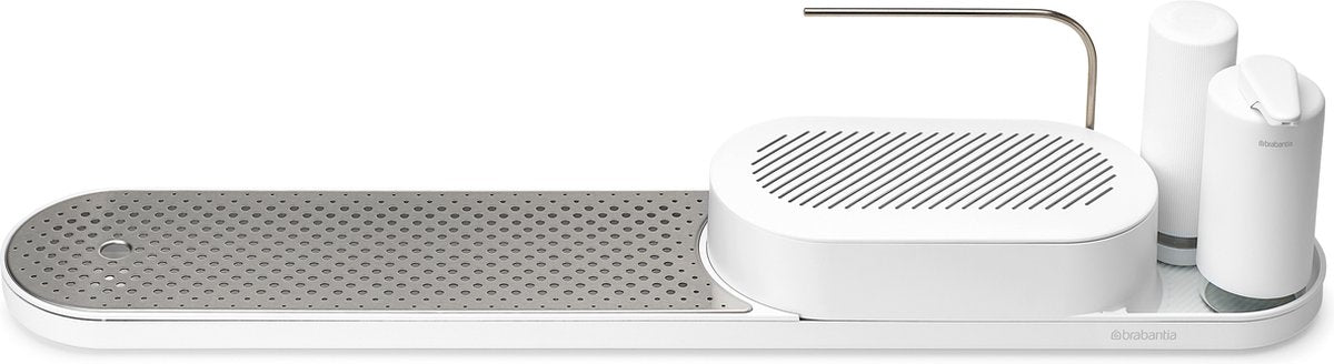 Brabantia ensemble organisateur d'évier et distributeur de savon Sinkstyle - grand - blanc frais minéral