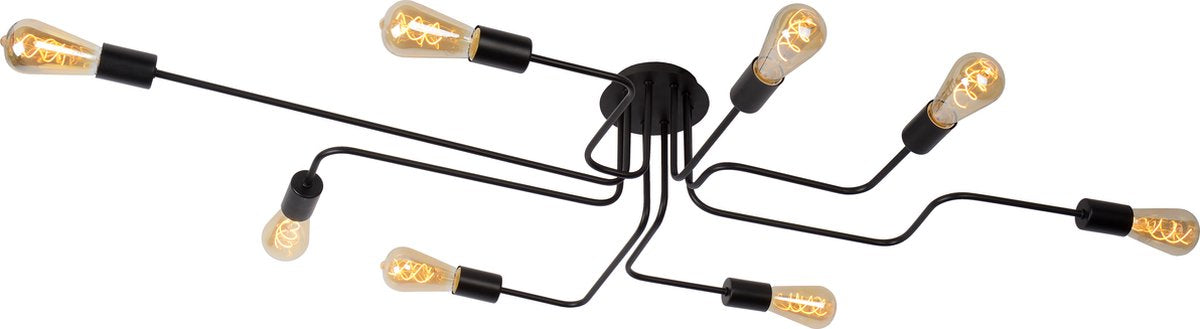 Lucide lester - plafonnier (plafonnier) - 8xe27 - noir