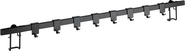 Wenko rail de cuisine gala 60cm en acier noir mat avec 8 crochets de suspension - support mural pour ustensiles et ustensiles de cuisine