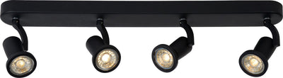 Lucide jaster-led - spot de plafond (plafonnier) - led - gu10 - 4x5w 2700k - noir