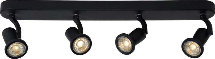 Lucide jaster-led - spot de plafond (plafonnier) - led - gu10 - 4x5w 2700k - noir