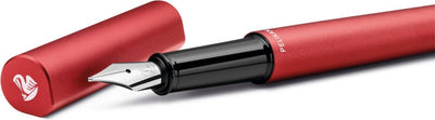 Pelikan ineo - stylo plume - rouge ardent - rouge - dans un étui en métal