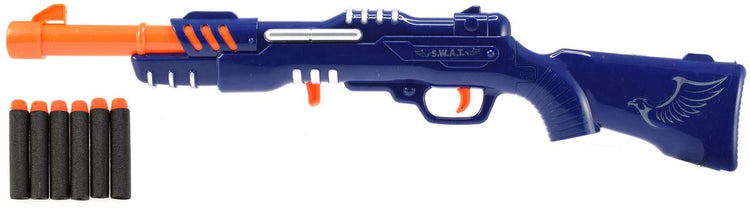 Toi-Toys Police Rifle Bleu avec 6 Foamijlen