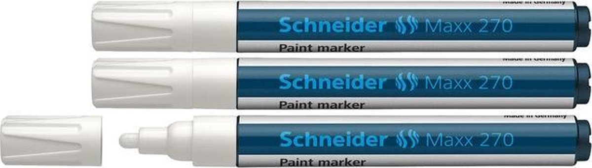 Instruments d'écriture Schneider marqueur peinture Schneider - maxx 270 - 1-3 mm - blanc - 3 pièces - s-127049-3