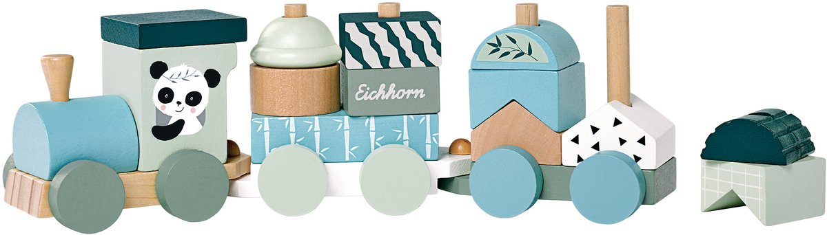 Eichhorn Block Block Train Panda, 16dlg.