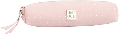 Ancor trousse scolaire unique vide rectangulaire 1 compartiment à pois rose - an-122121-c