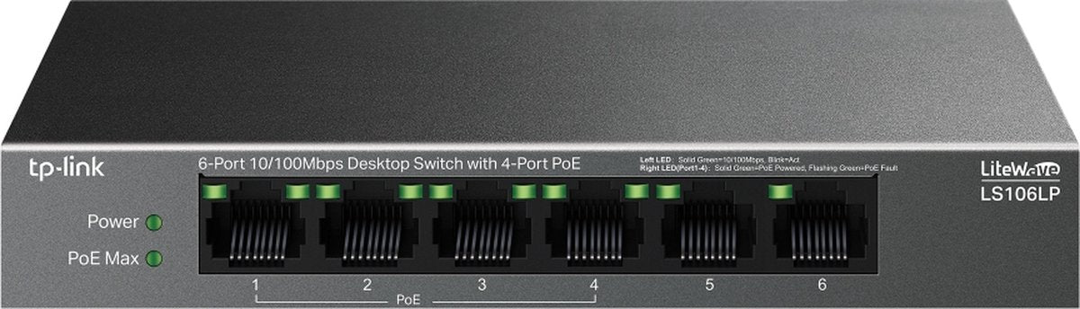 Tp-link litewave ls106lp - commutateur réseau - non géré - poe - 6 ports