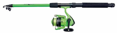 Albatros tele combo green 210 + 2000fd - canne télescopique avec moulinet et nylon, set polyvalent pour le pêcheur