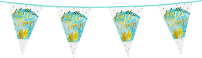 Boland - ligne de drapeau en aluminium « bonjour mon garçon ! » - pas de thème - baby shower