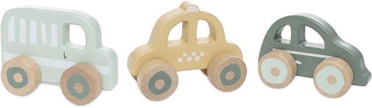 Jollein bébé voiture en bois sur roues - 3 pièces - jouets en bois