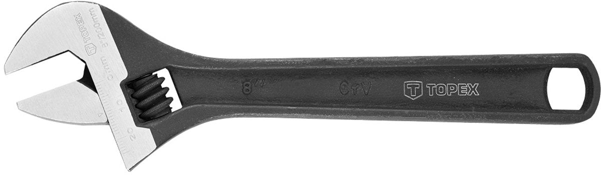 Topex - clé à molette - 200mm - acier chrome-vanadium